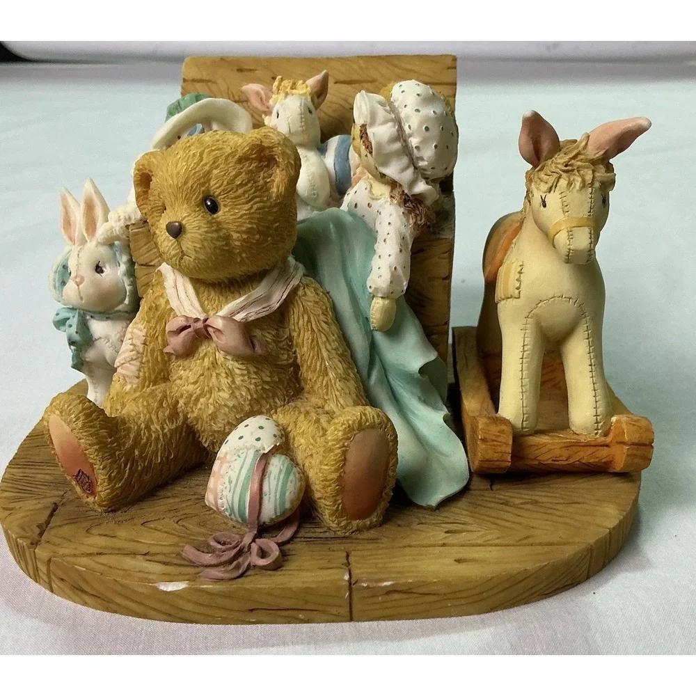 Cherished‎ Teddies Toy Chest Figurine Teddy Bear Bunny Horse Resin Decor